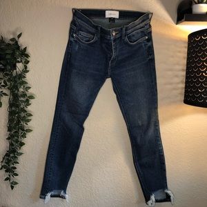 Current/Elliot Skinny Jean w/ Open Hemline Detail